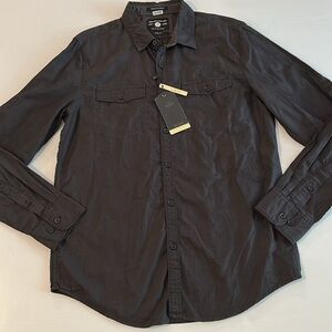 Men’s Cotton button front tab sleeve shirt medium slim fit